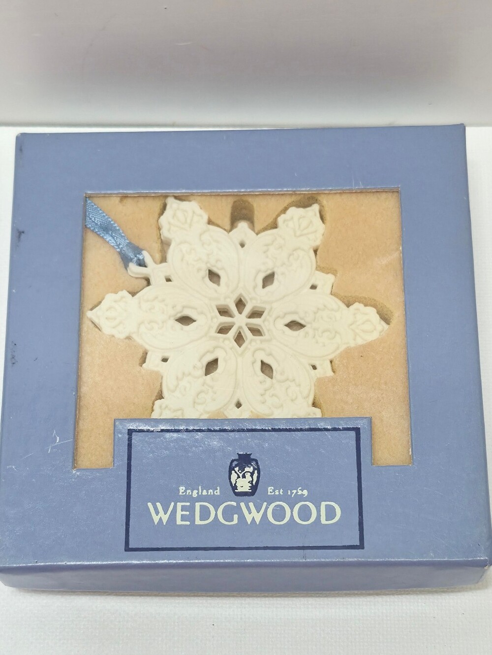 Wedgwood White Jasper Snowflake Christmas Ornament